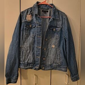 Signature Studio Light Blue Distressed Jean Jacket